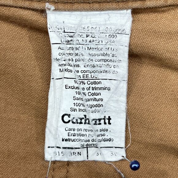 CARHARTT Pants Mens 36X30 Utility Work Loose Fit Cargo Canvas Cotton Brown - Picture 10 of 15